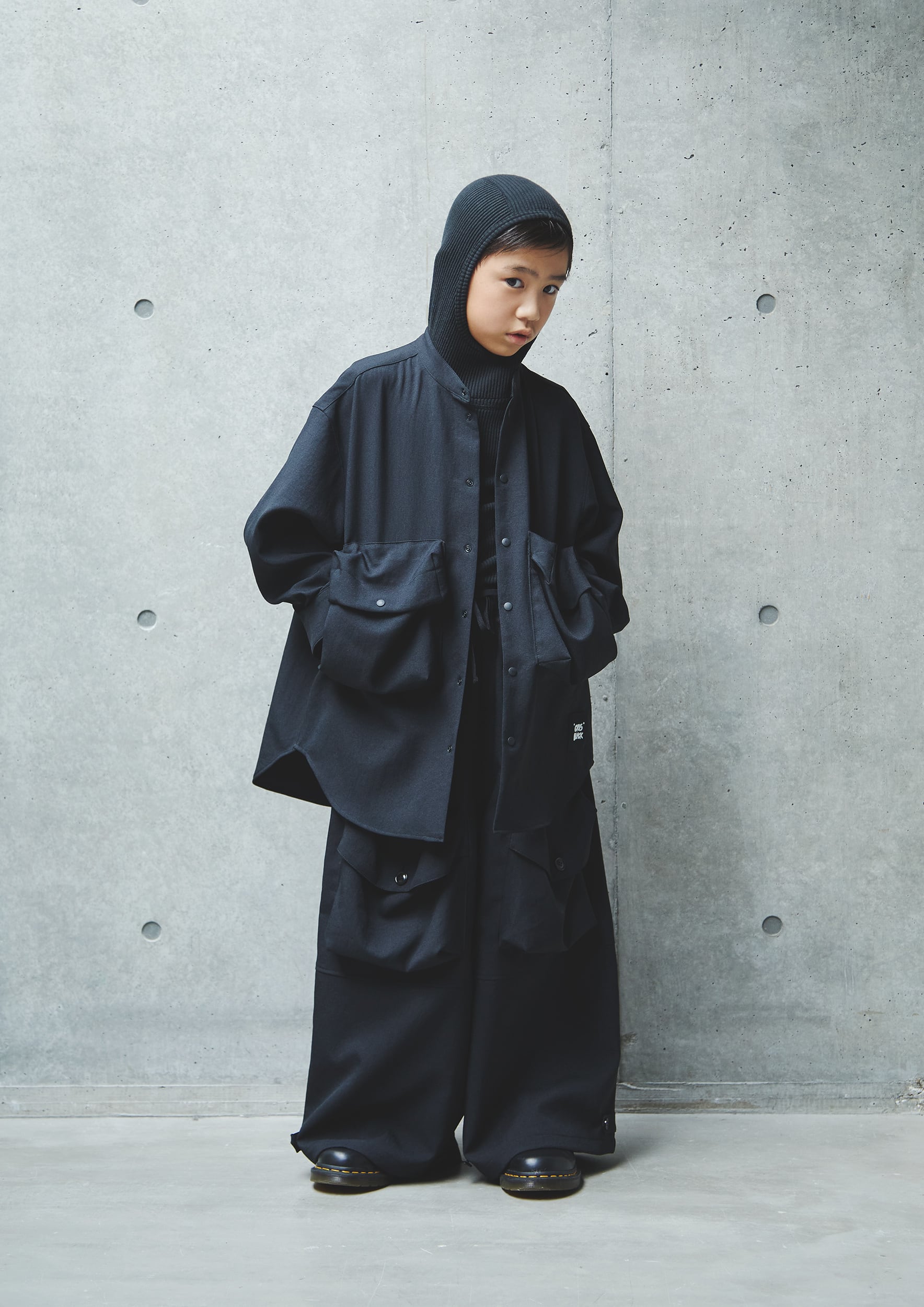 Balaclava rib t-shirt_S/Mサイズ | GRIS BLACK