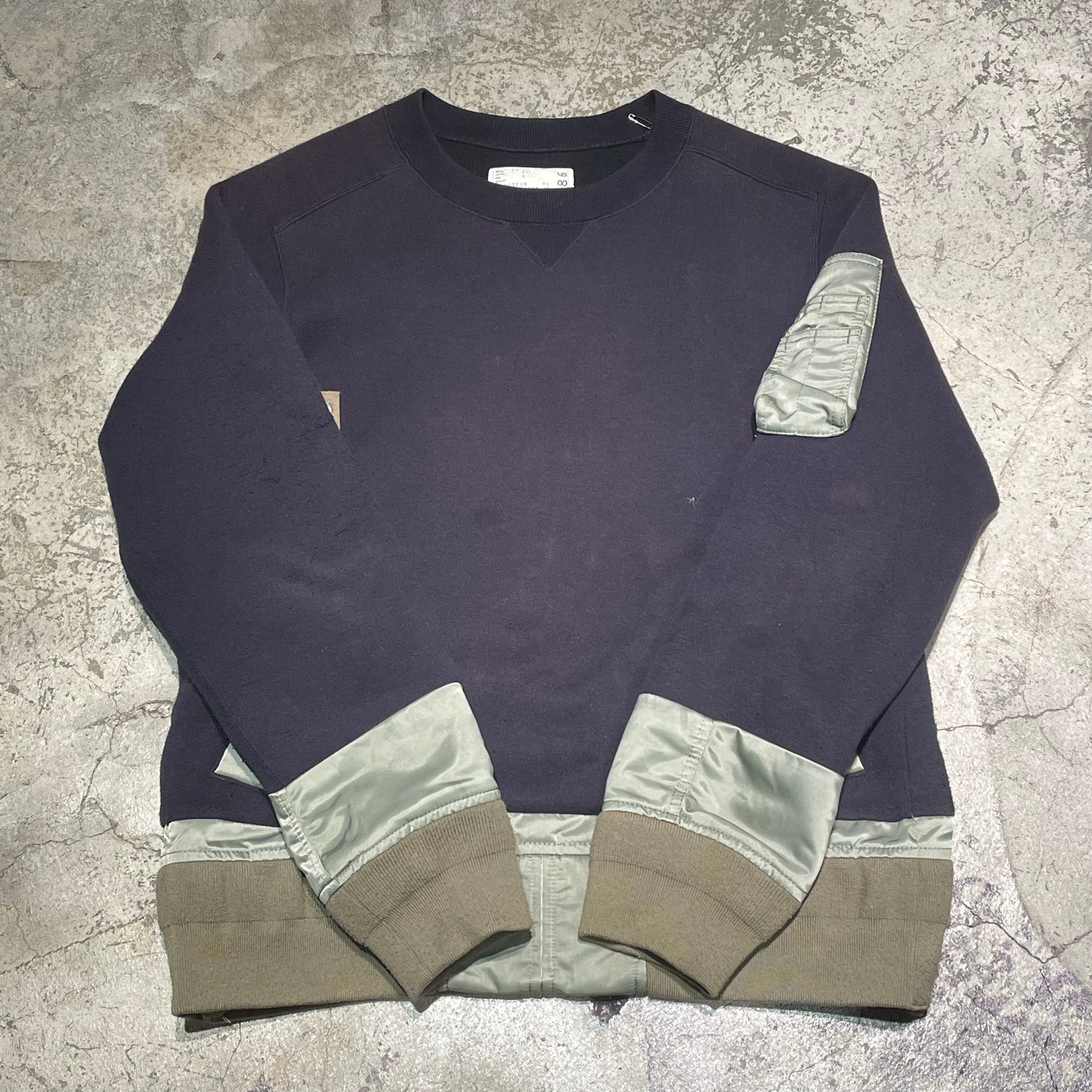 sacai サカイ 22-02786M 22SS Nylon Twill Mix Sponge Sweat Pullover 