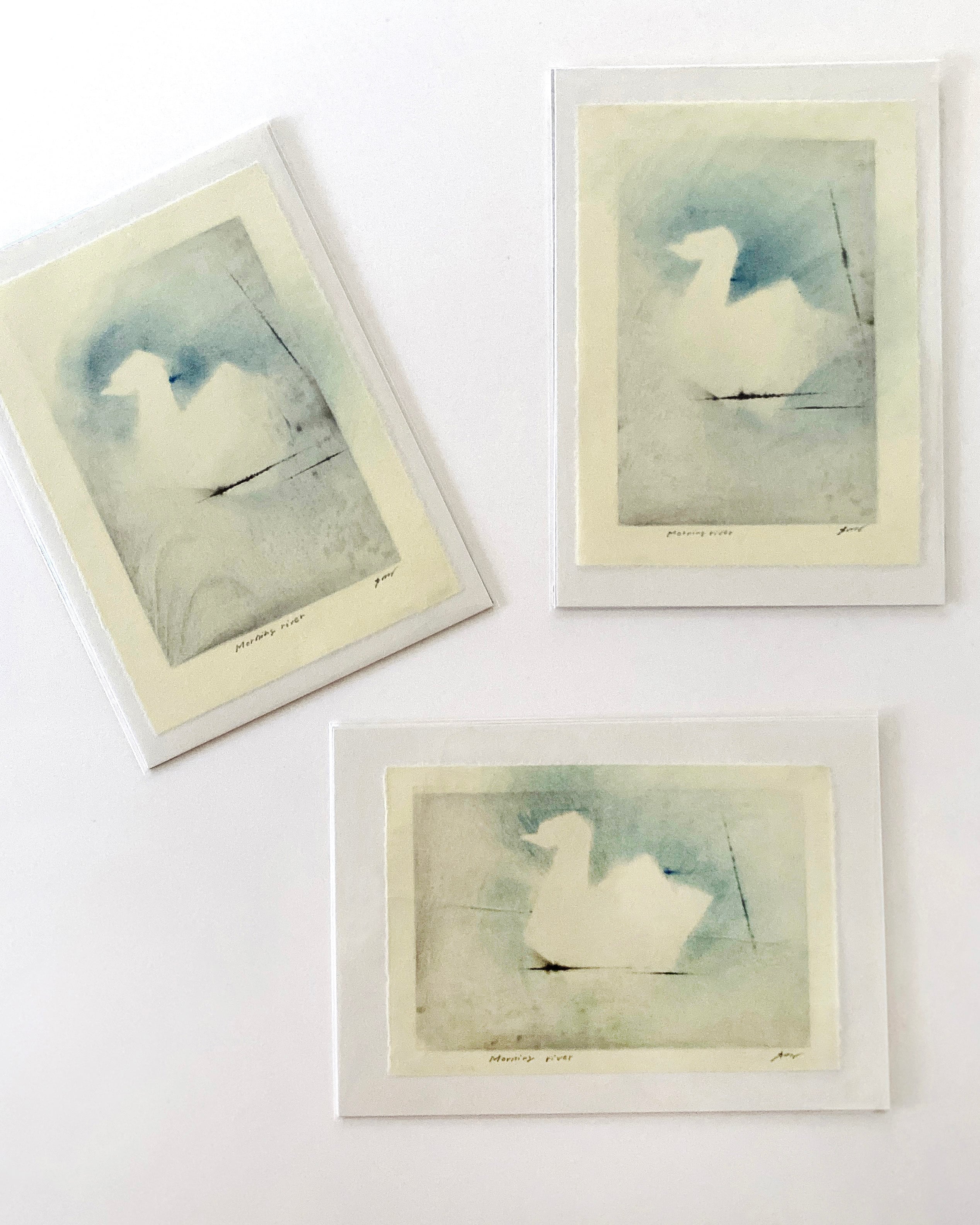 《ノエルの贈り物》渡邊加奈子"Morning river" WATANABE Kanako / woodcut