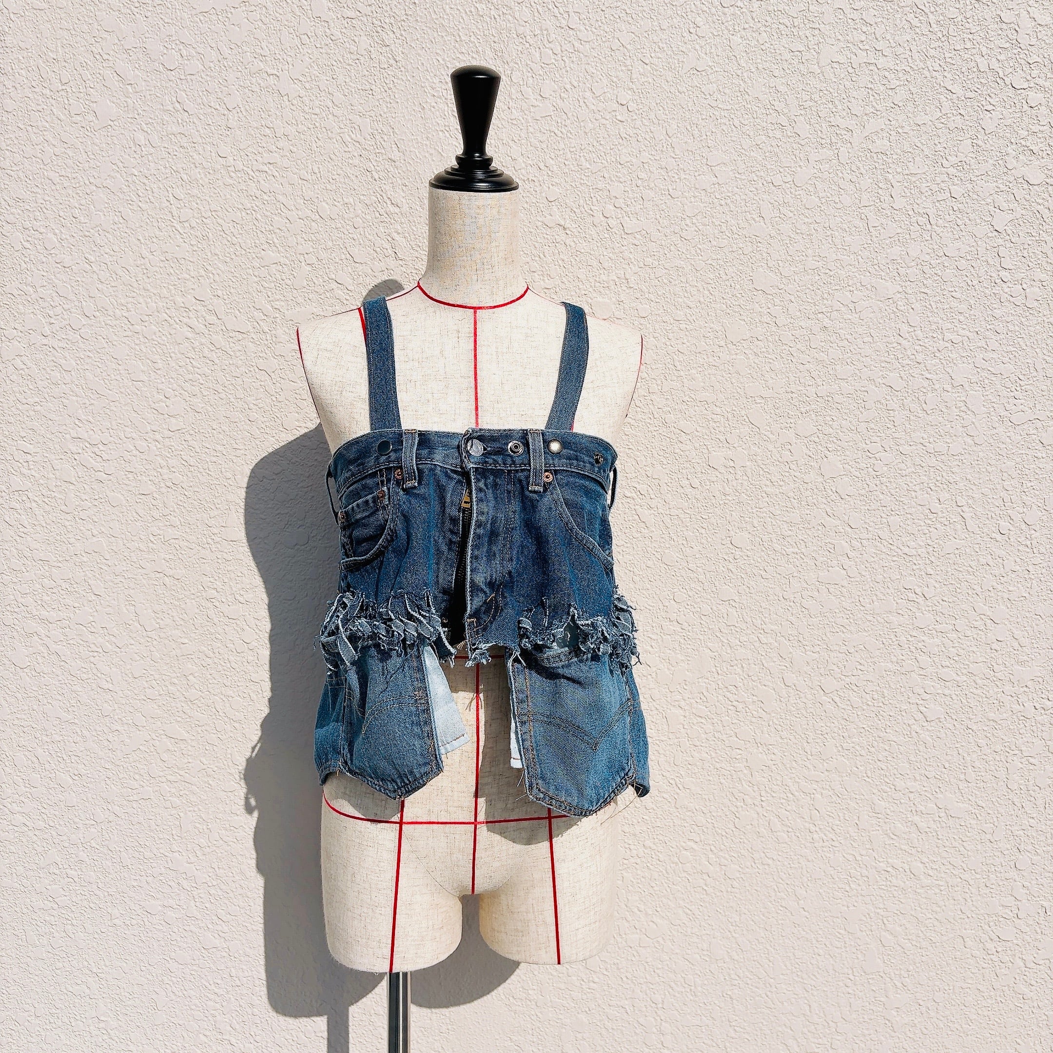 Denim 2way bustier