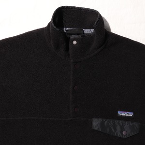 美品 M 黒×黒 USA 01年 シンチラスナップT Patagonia パタゴニア ブラック
