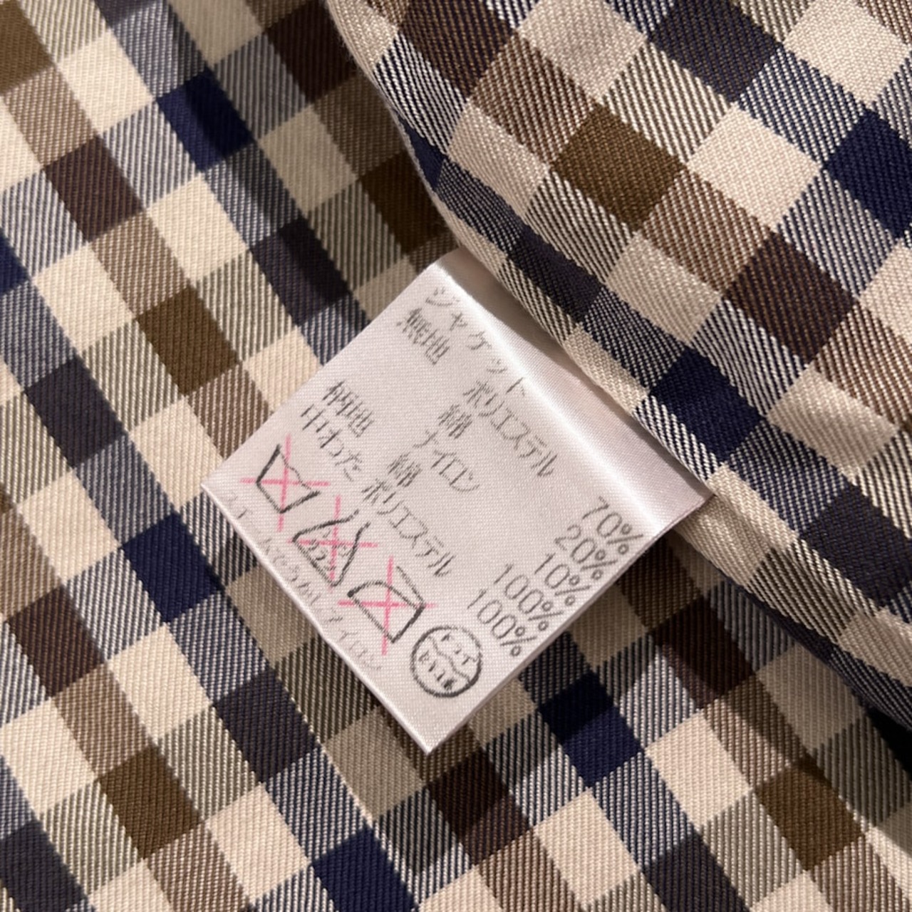 90s Aquascutum アクアスキュータム フィールド コート パーカー サイズ 9 /レッド系 裏チェック ライナージャケット