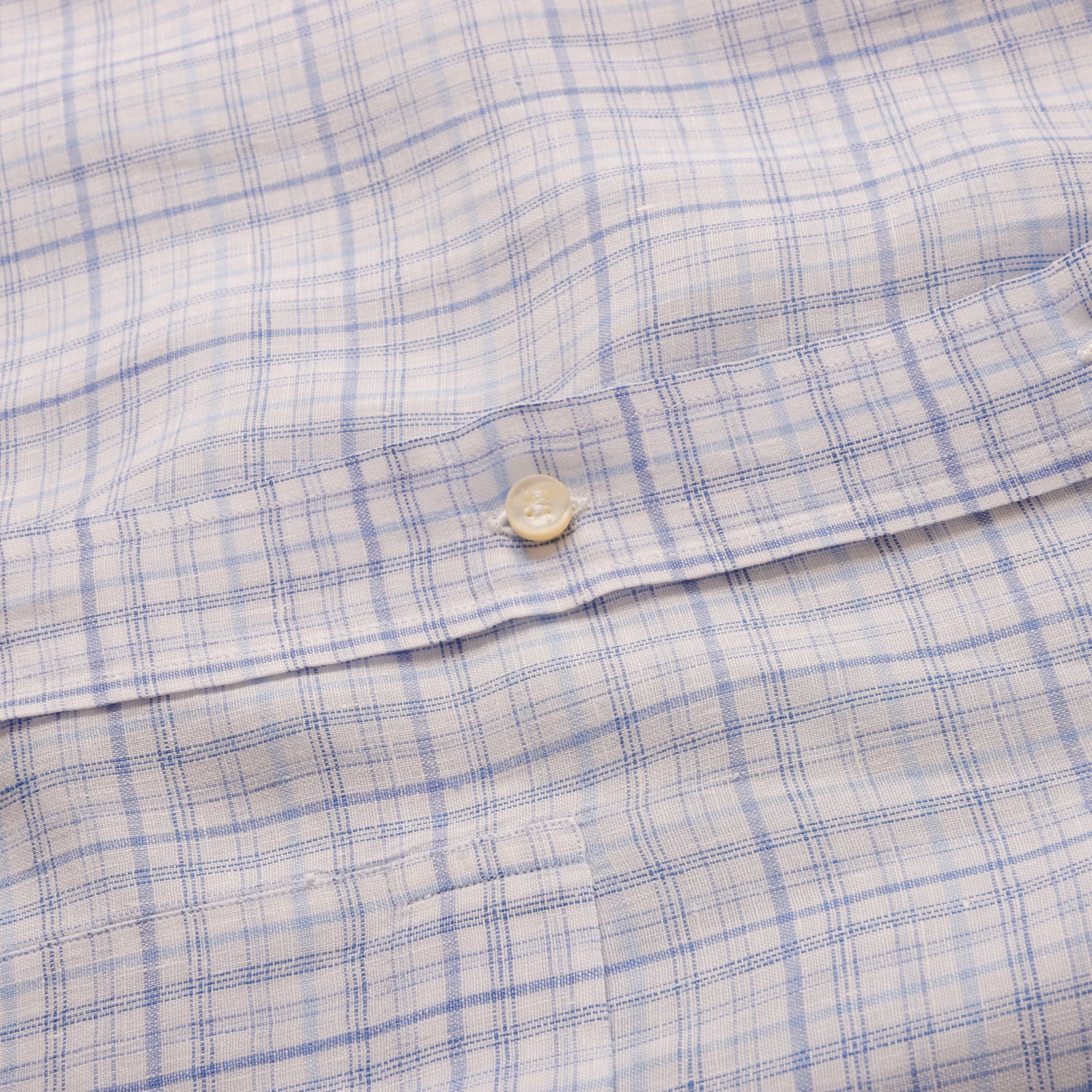 定価15万】Loro Piana special B.D. linen shirt made in Italy Blue