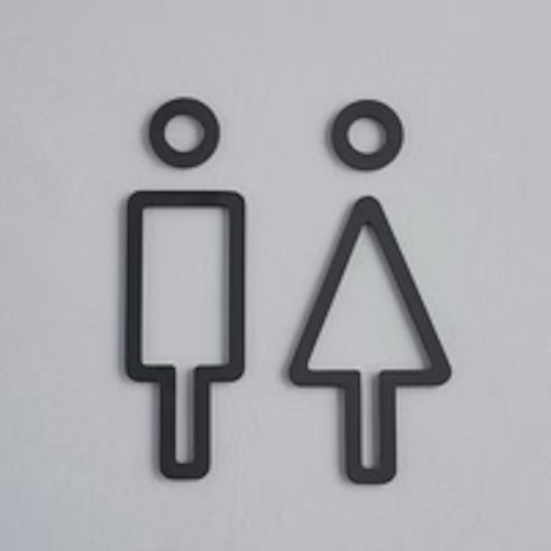 toilet line sign plate iron