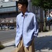 Cale “ Water Twist Linen Glen Check Shirt ( White × Blue )”