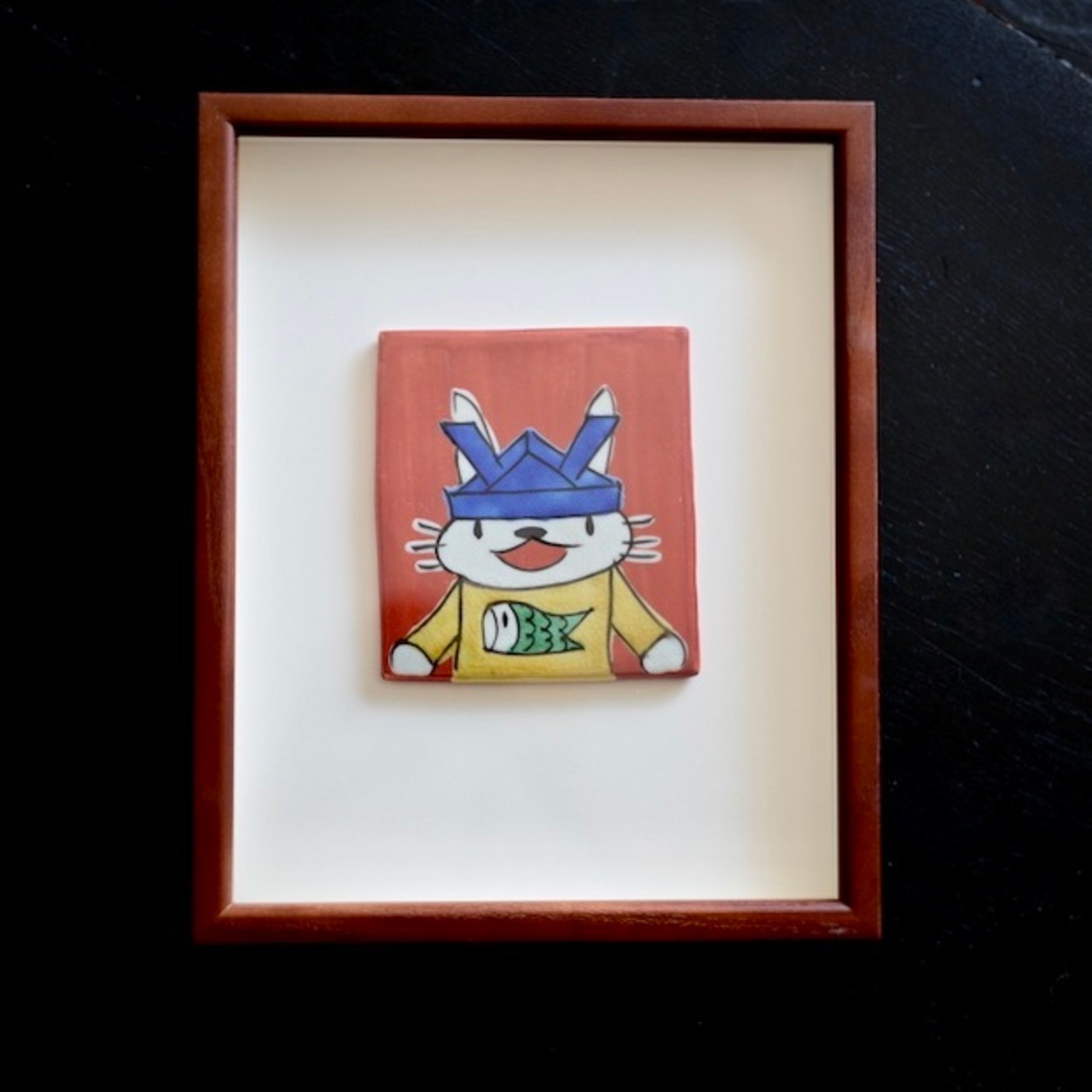 【節句】村田菜穂美作　陶額　「カブト　うさぎ」［2104130001468］