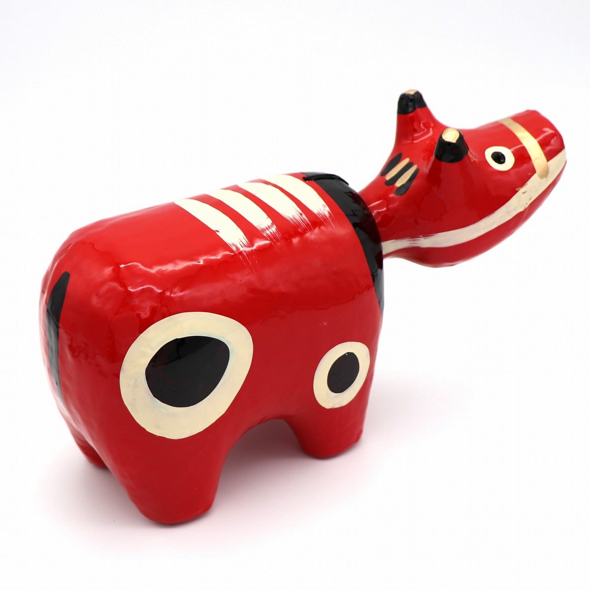 福島県民芸品・赤ベコ・6号サイズ・会津・郷土玩具・縁起物・伝統工芸