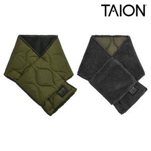 TAION タイオン ミリタリー リバーシブル ダウンマフラー 800FP ダウン95% マイクロボア リップストップ 防寒 保温 ユニセックス 男女兼用 TAION-R201ML-1 D.OLIVE×OLIVE