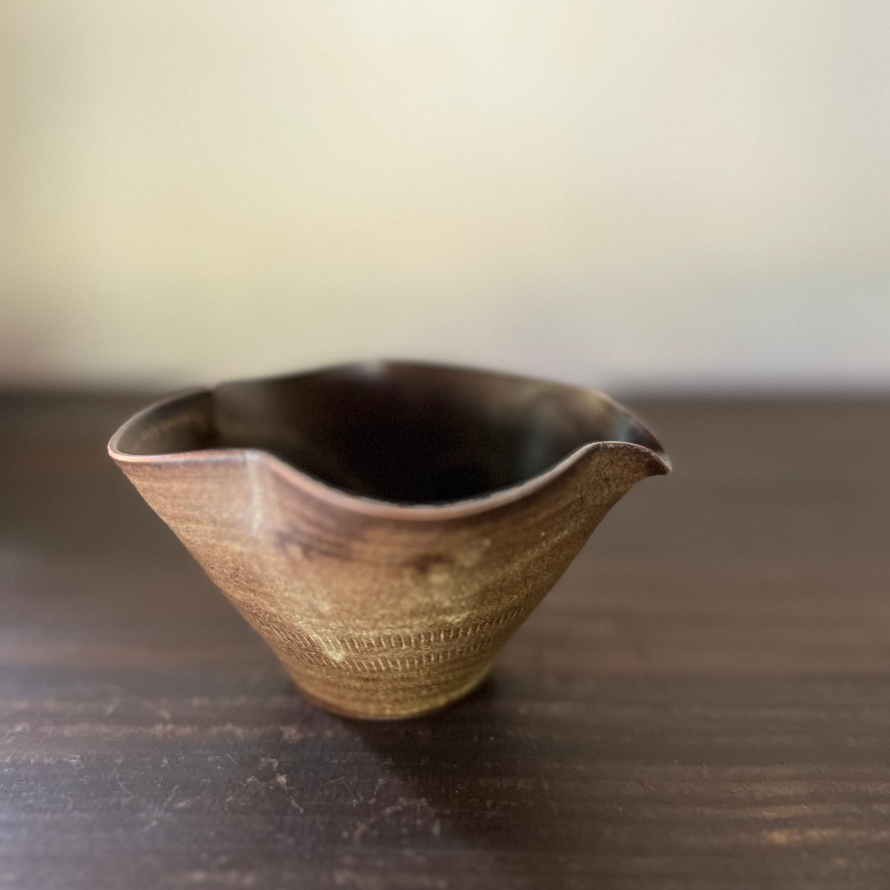 小石原焼 翁明窯元 しのぎ深碗マット 4枚セット お茶碗小＊四方掛け＊マット | 翁明窯元