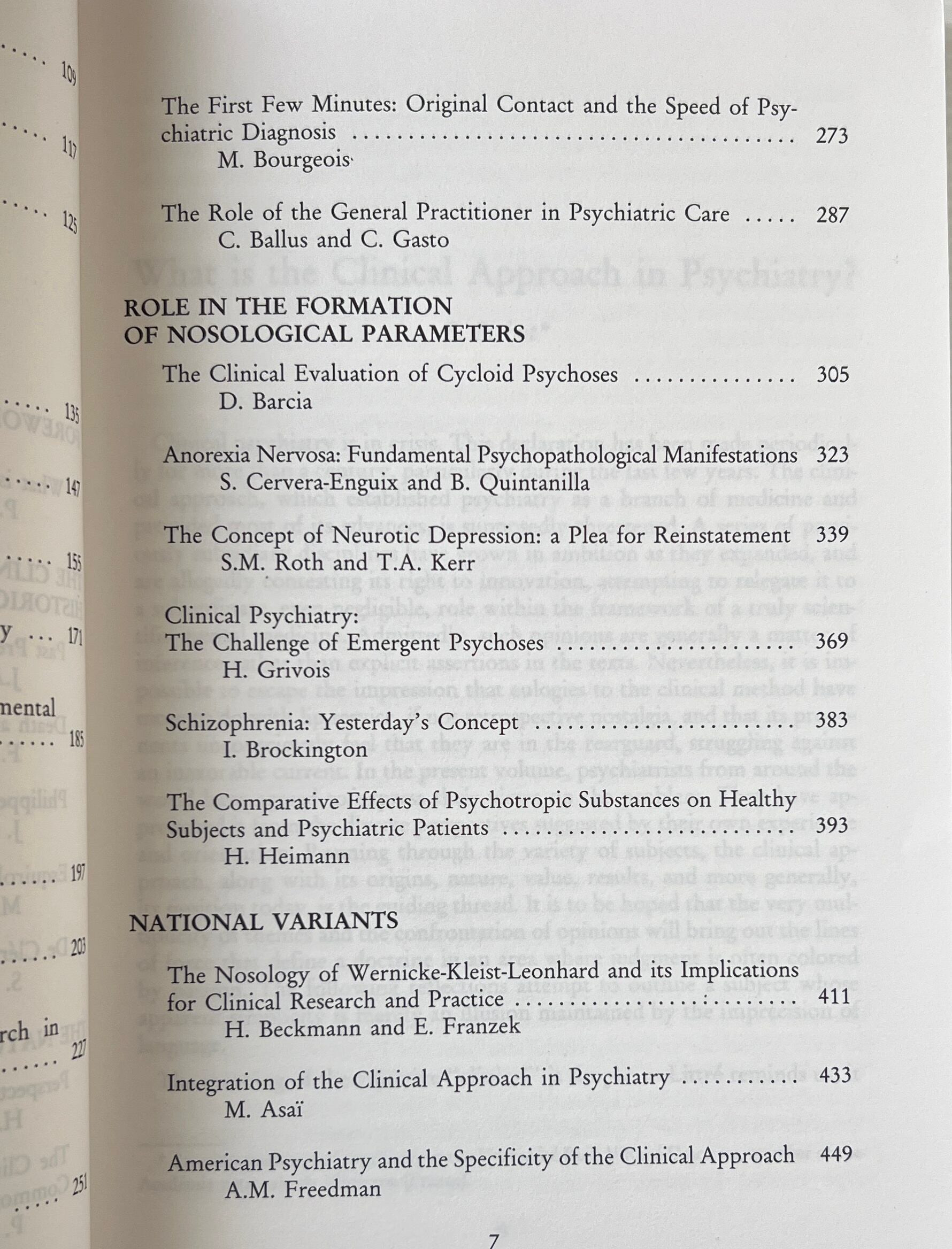 The Clinical Aproach in Psychiantry / Pierre Pichot, Werner Rein / Synthelabo