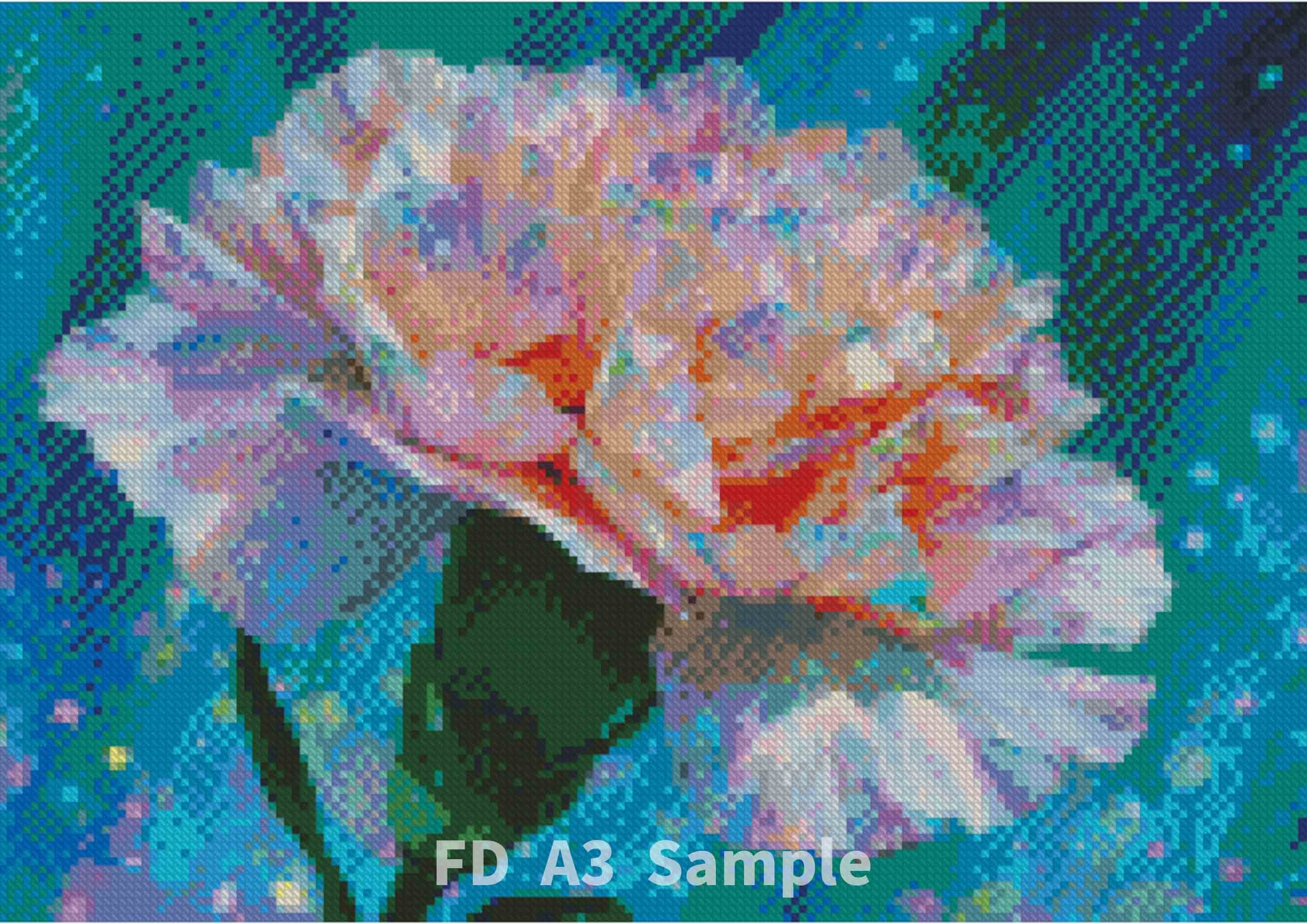 ダイヤモンドアート A3 宝石花 カーネーション A (通常/フルAB/フル