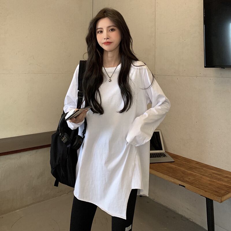 ルーズホワイトシャツ トップス スプリングオータムスタイルTシャツ レディース 春物 秋物 試着室90571833576