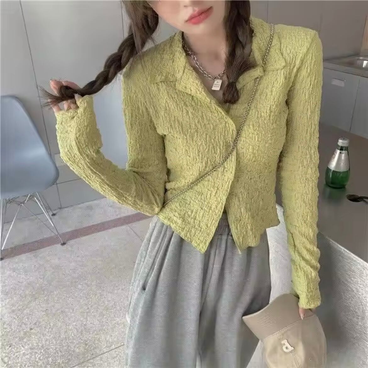 soft waffle long shirt