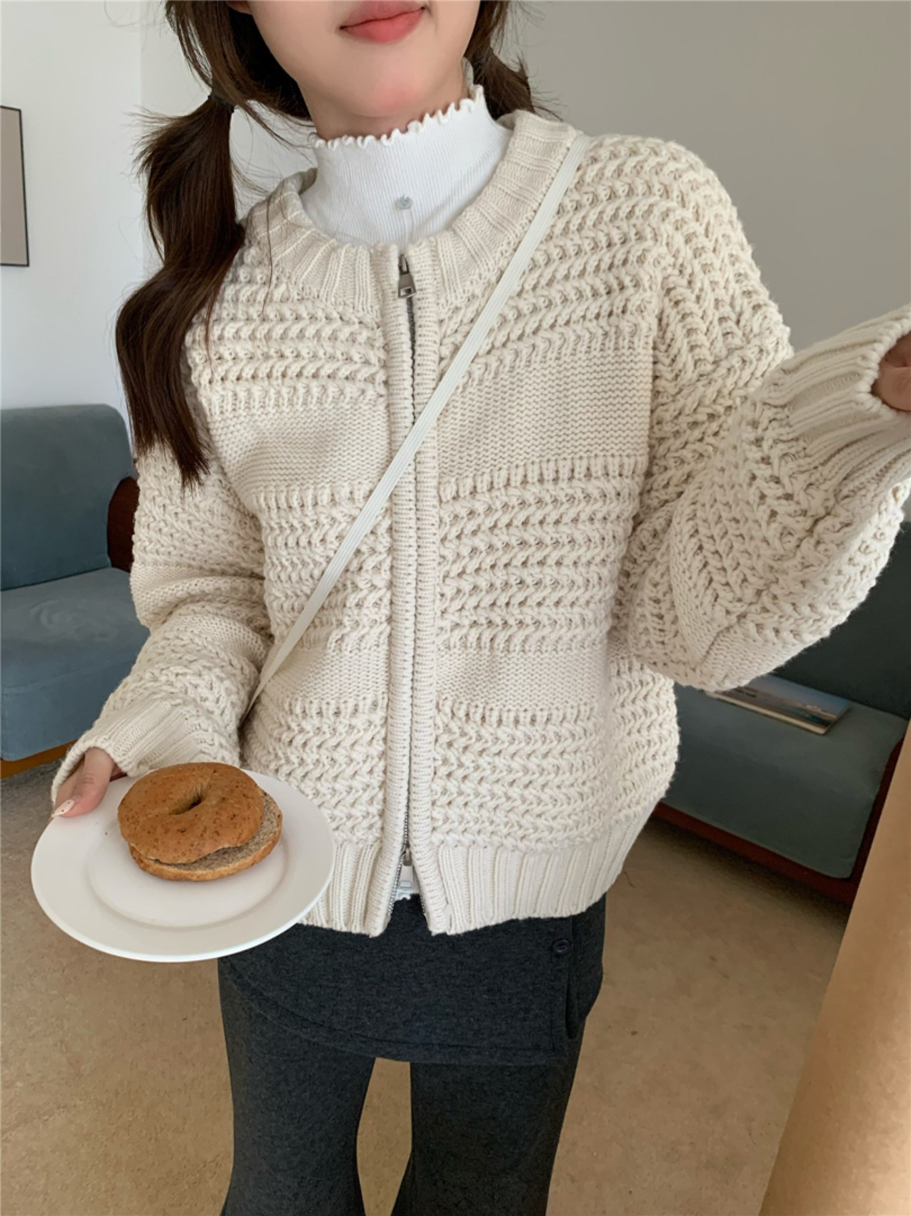 チャンキーニットカーディガン LK1786