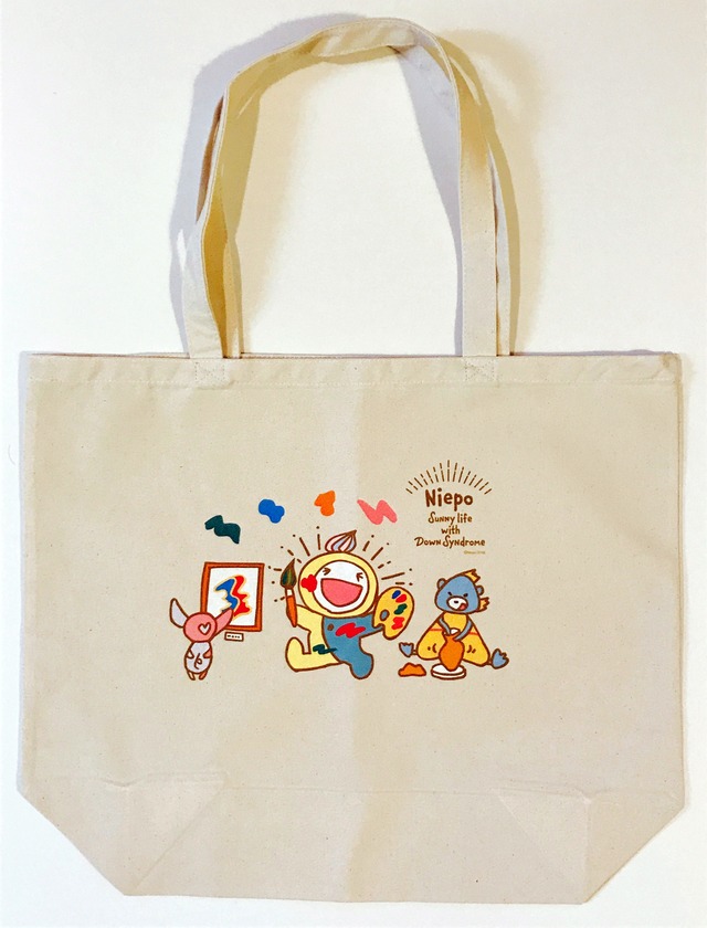 トートバッグL【アート：ナチュラル】