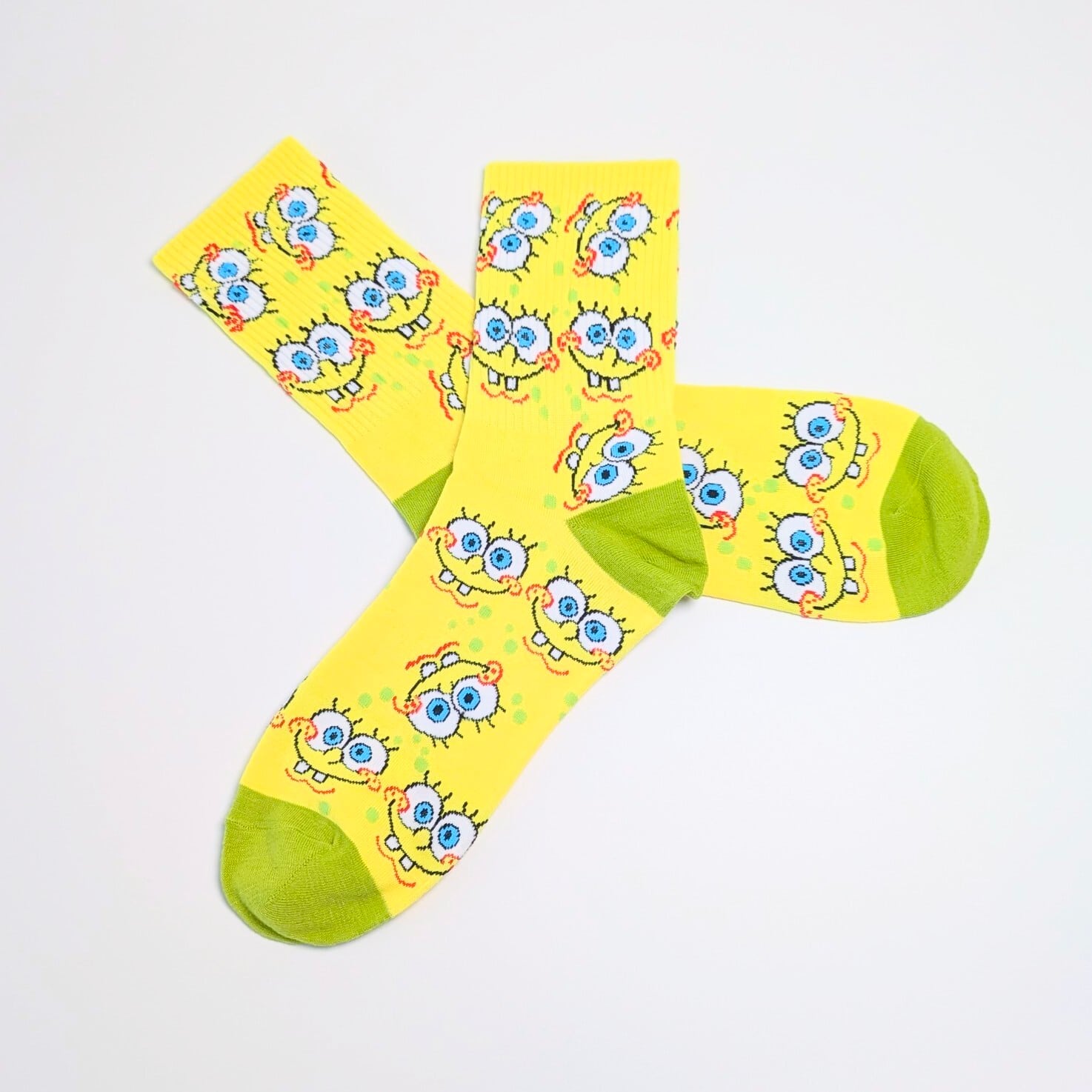 ♧【 crew socks / クルーソックス 】SpongeBob SquarePants ( スポンジボブ ) / スポンジボブ 靴下 / ソックス〚アメリカン雑貨 アメトイ〛