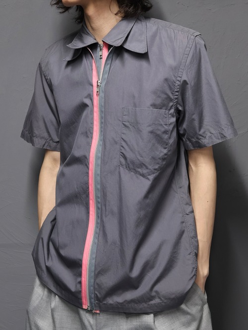 【COMME des GARÇONS shirt】layered design zip up shirt