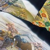【bomber40】再構築リバーシブルボンバー Kimono×vintage scarf MIX BOMBER reversible JACKET