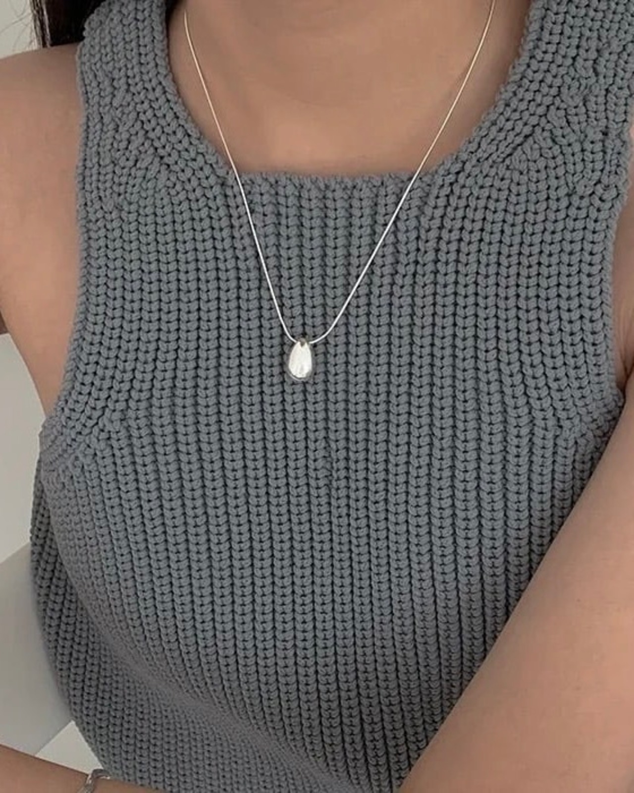 S925 Drop dome necklace (N197)