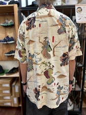 HOUSTON/ヒューストン 歌川国芳 COTTON RAYON ALOHA SHIRT (隅田川之朝霧)/アロハシャツ