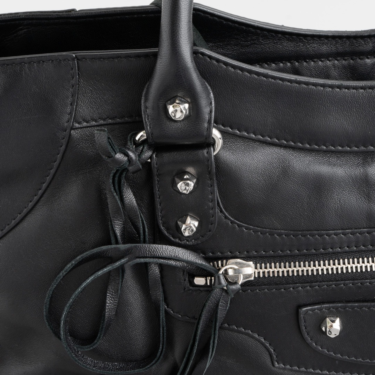 バレンシアガ パートタイム クラシック ラムスキン ブラック レザー