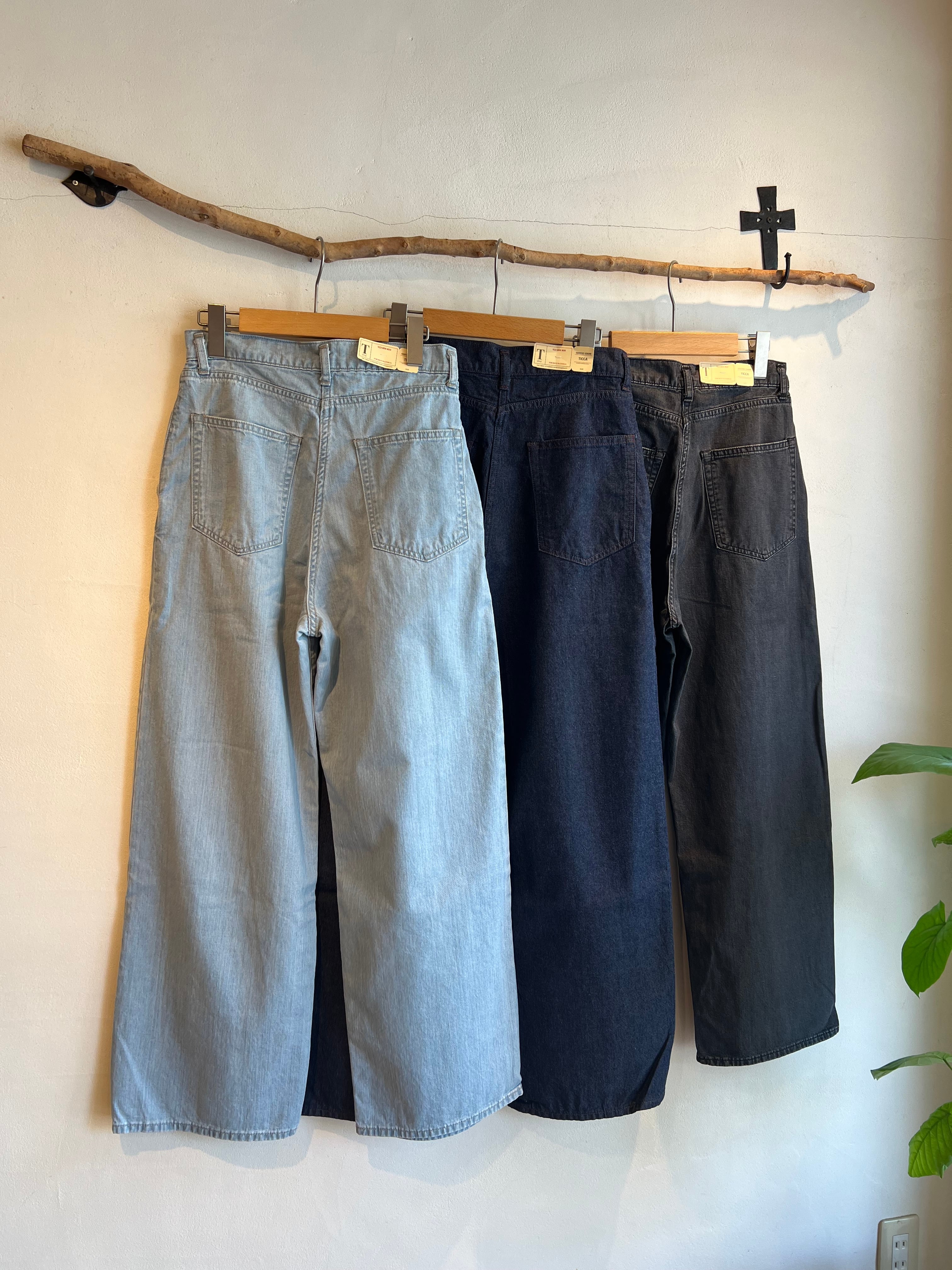 TICCA / ライトデニムタックワイドパンツ | anouk