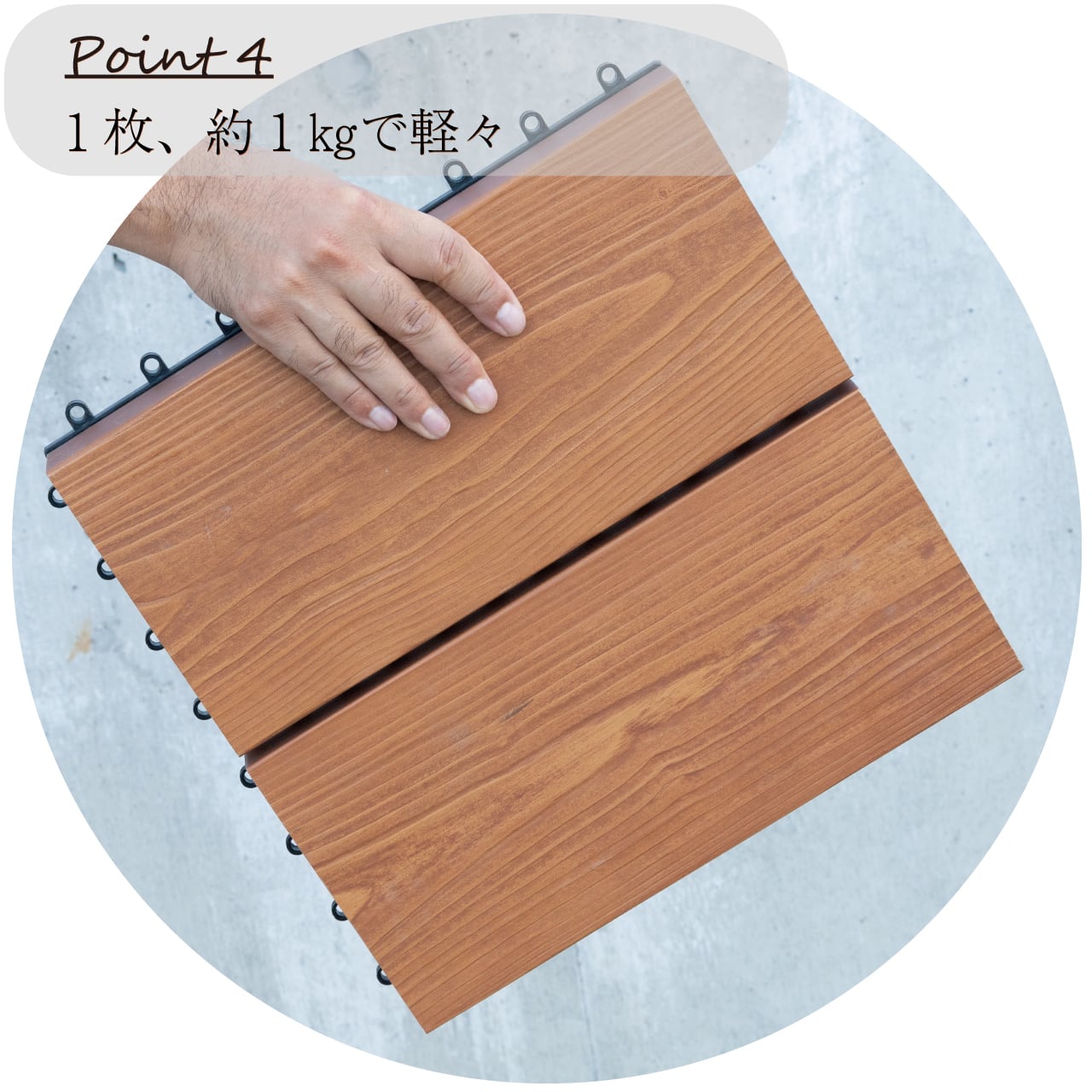 彩木スナップデッキ ウッドデッキパネル（唐茶色） 単位：ケース（8枚