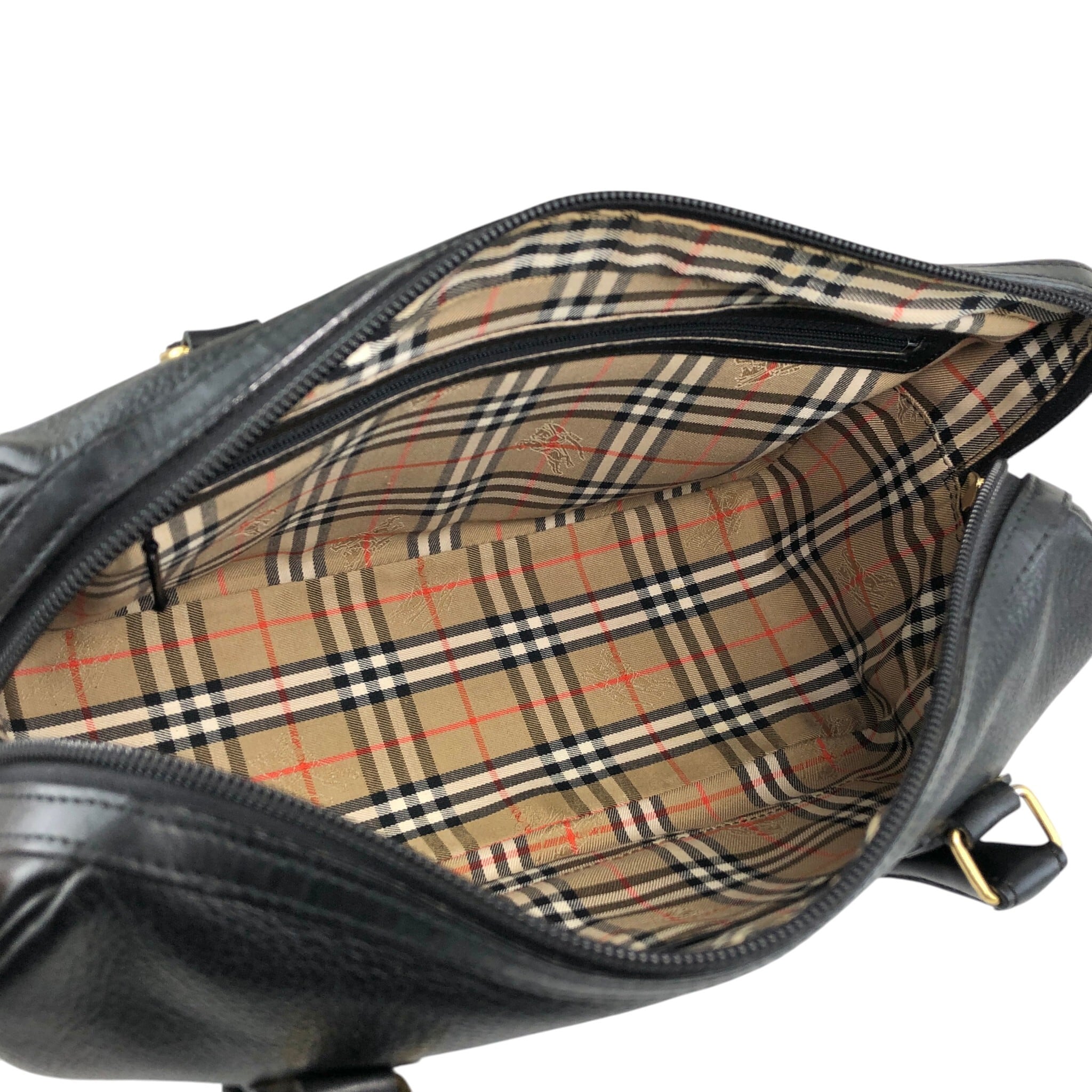 BURBERRY バーバリー ハンドバッグ ブラック ロゴ レザー ミニボストン