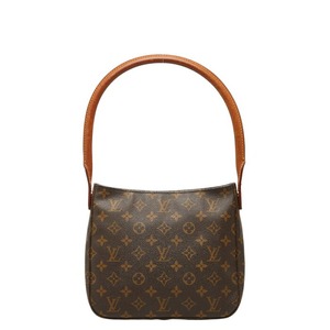 ルイ ヴィトン モノグラム ルーピングMM ショルダーバッグ ワンショルダー M51146 ブラウン PVC レザー レディース LOUIS VUITTON 【中古】