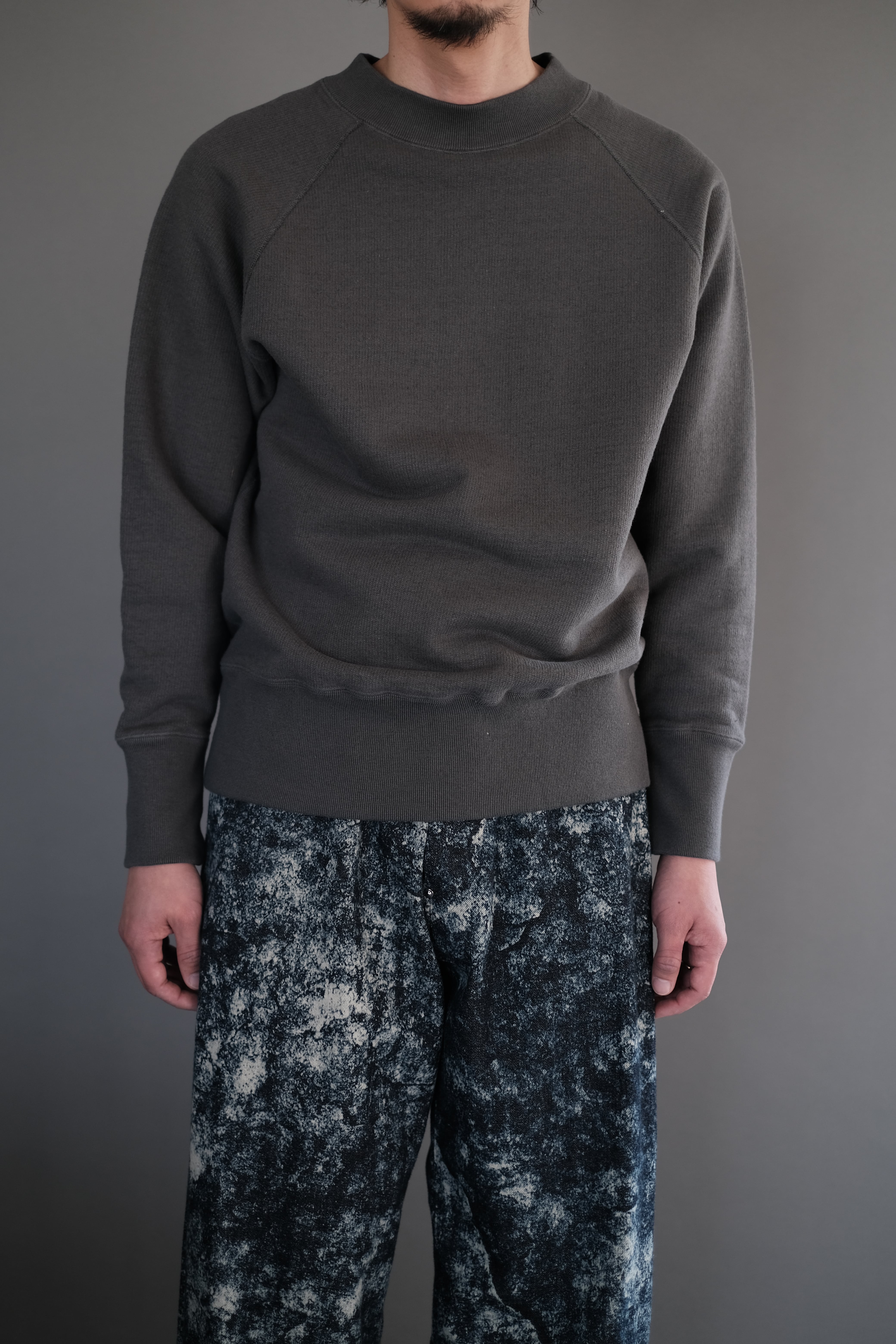 SLOPESLOW / Overdyed inlaid jersey Sweat Shirt | LIVING