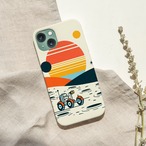受注生産 iPhoneケース 探査車と大きな太陽の宇宙柄｜レトロ宇宙 RFSP070C