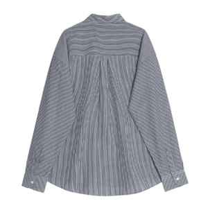 ブラックストライプカジュアルシャツ　0827