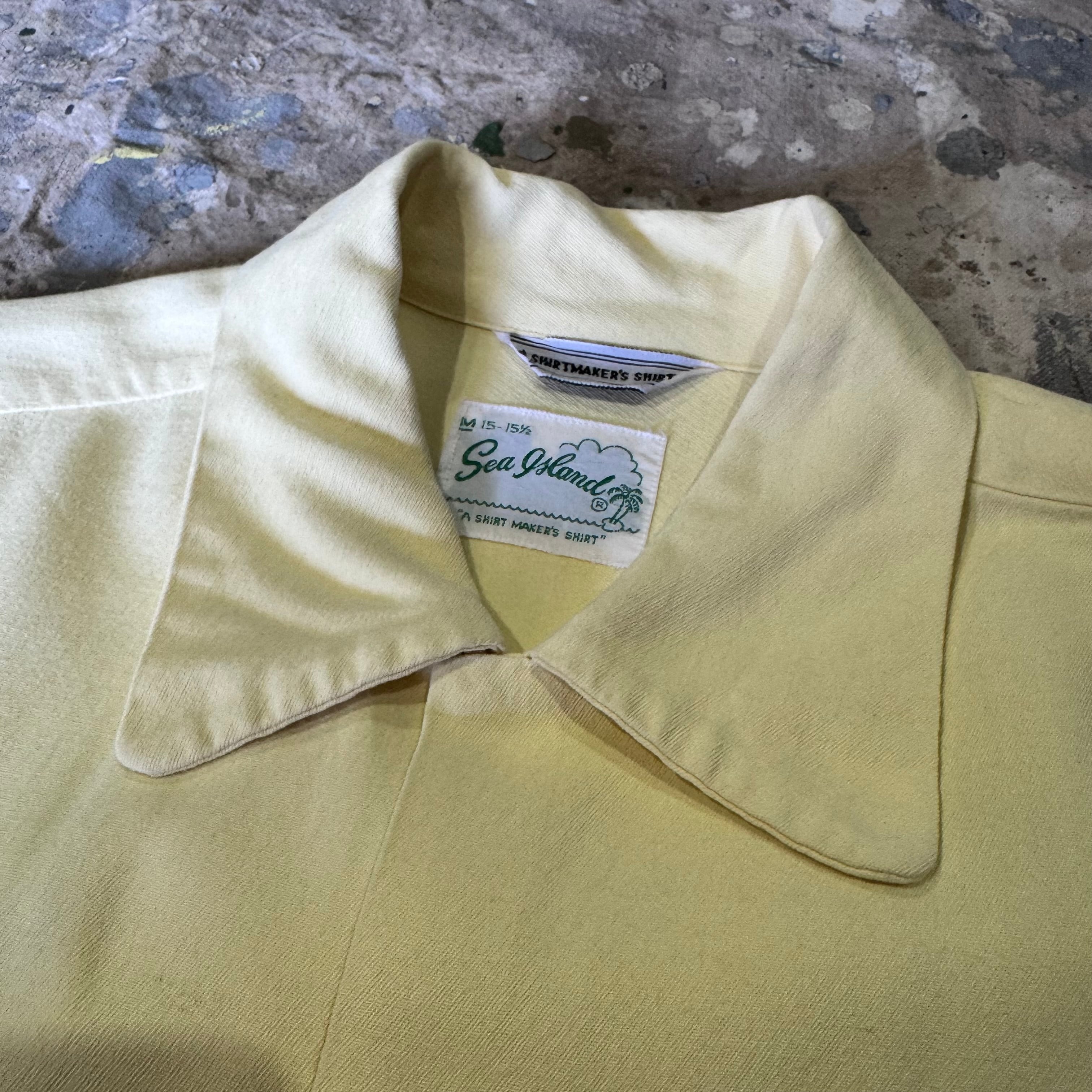 50s Sea Island レーヨンシャツ 解禁 イエロー M | 古着屋 savvy