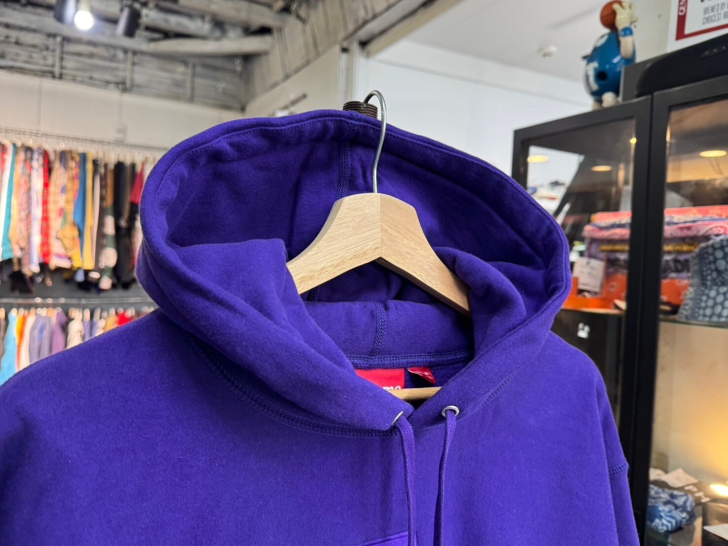 Supreme CROSS BOX LOGO HOODED SWEATSHIRT PURPLE LARGE 41143  