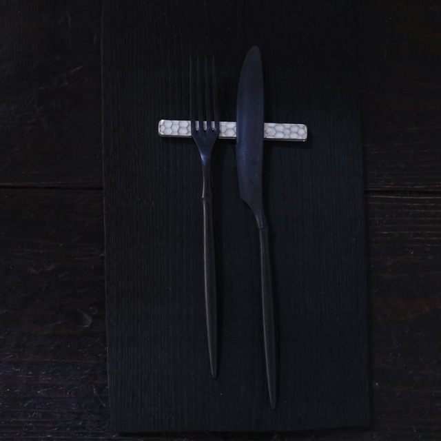 AS 大東健太　銀彩ガラス削りカトラリーレスト