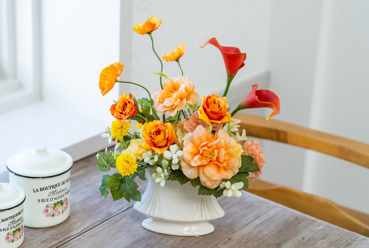 アーティフィシャルフラワー・アレンジメント（ピオニー／2色） by