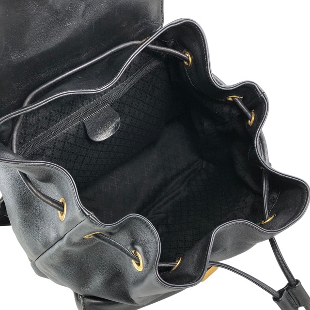 GUCCI グッチ バックパック ブラック バンブー レザー フロントバックル vintage ヴィンテージ オールド gaic2f