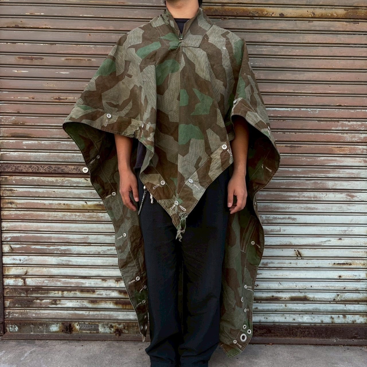 貴重 40s German Army ドイツ軍 実物 M-31 Splinter Camo Zeltbahn WW2