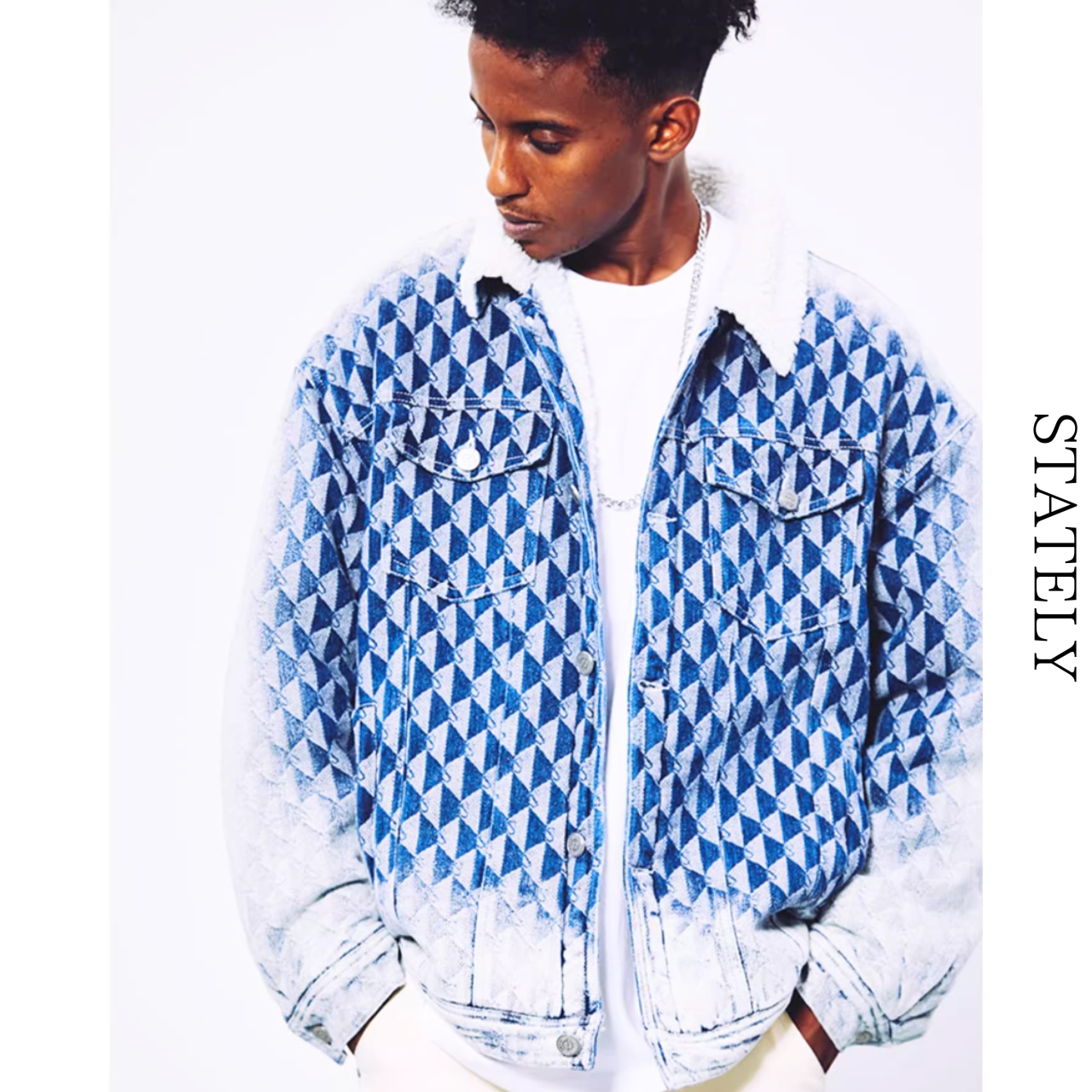 ジオメトリック Denim Jacket_O67・画像4