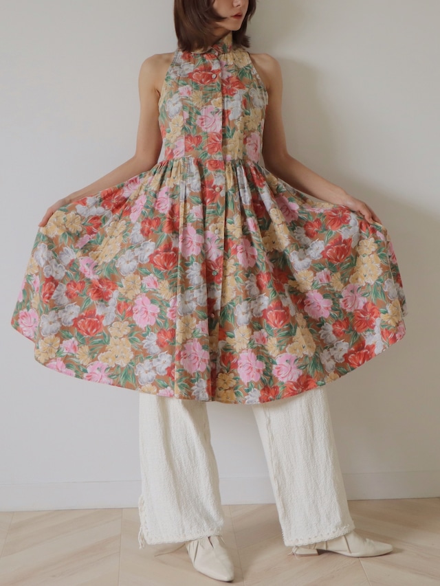 ●made in ITALY BENETTON flower cotton sleeveless dress