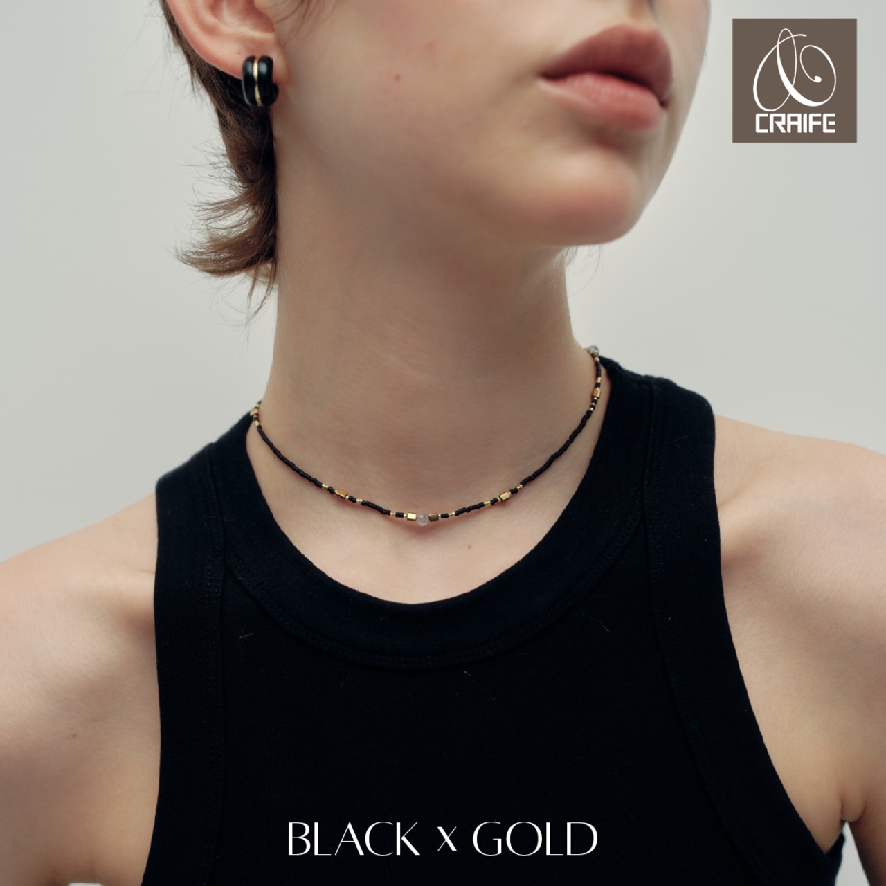Necklace -Black×Gold-