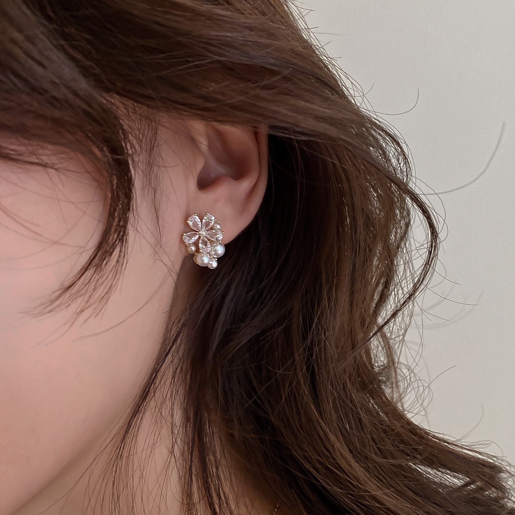 flower lot pearl pierce / earring