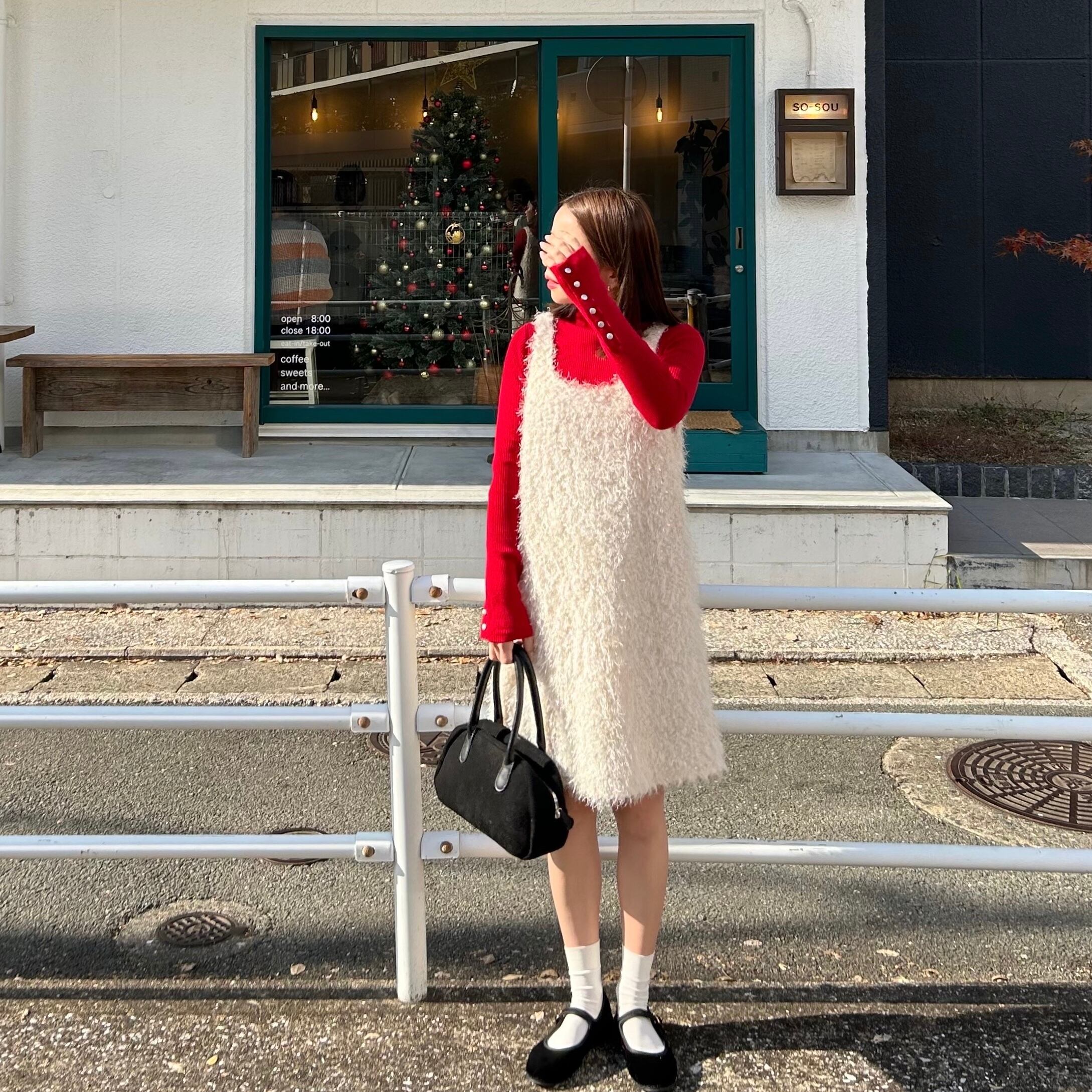 ラメフリンジワンピース【アイボリー】/