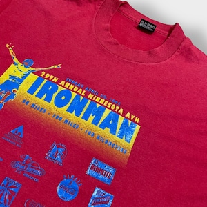 【FRUIT OF THE LOOM】90s USA製 Tシャツ シングルステッチ IRONMAN 1995 アイアンマンレース 企業ロゴ ビンテージ 半袖 US古着