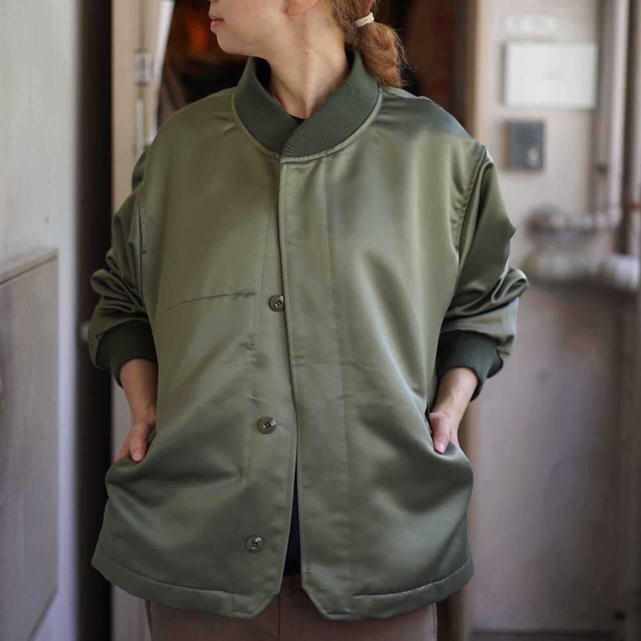 ts(s) ティーエスエス FLY FRONT COLLAR JACKET KHAKI | Debby