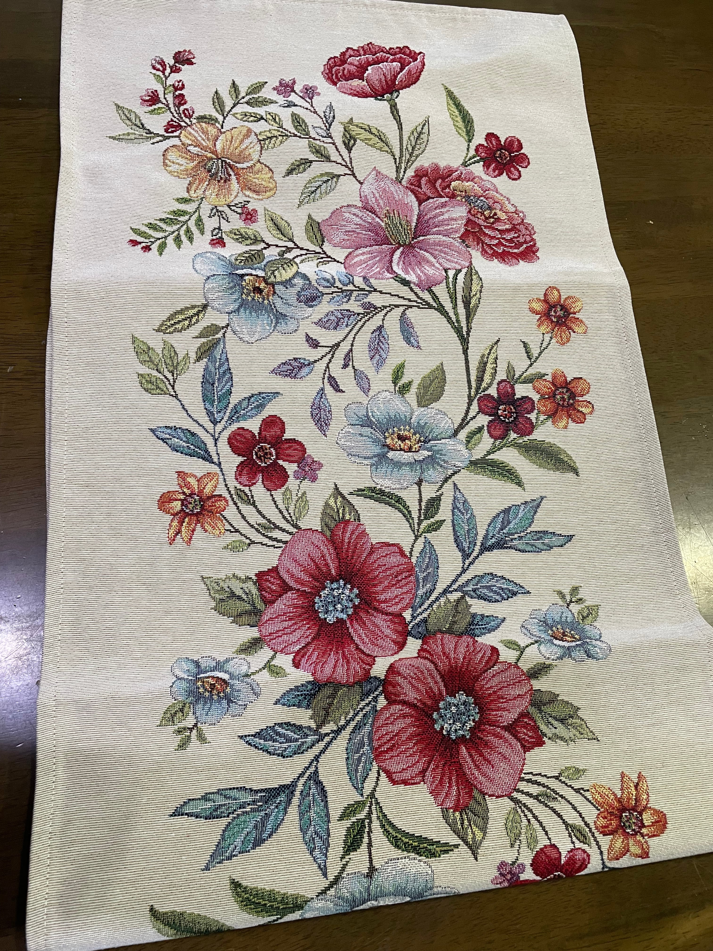 タペストリーテーブルランナー 37х97cm フラワー 花 ウクライナ製