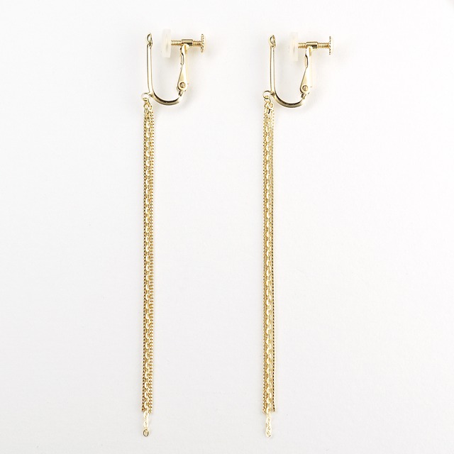 Gold mix chain earring