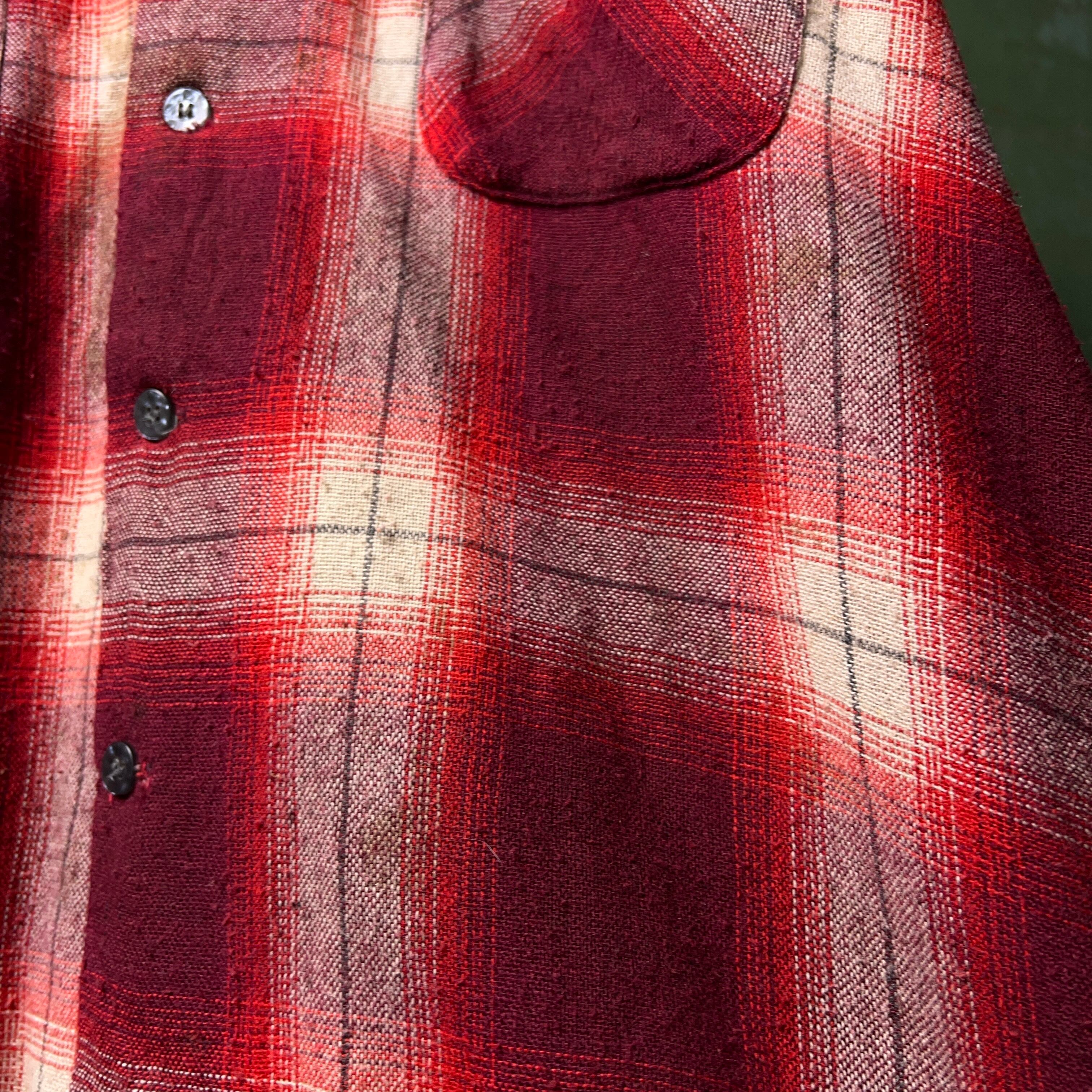 1970's JCPenney Ombre Plaid Wool Shirt 70年代 JCペニー オンブレ