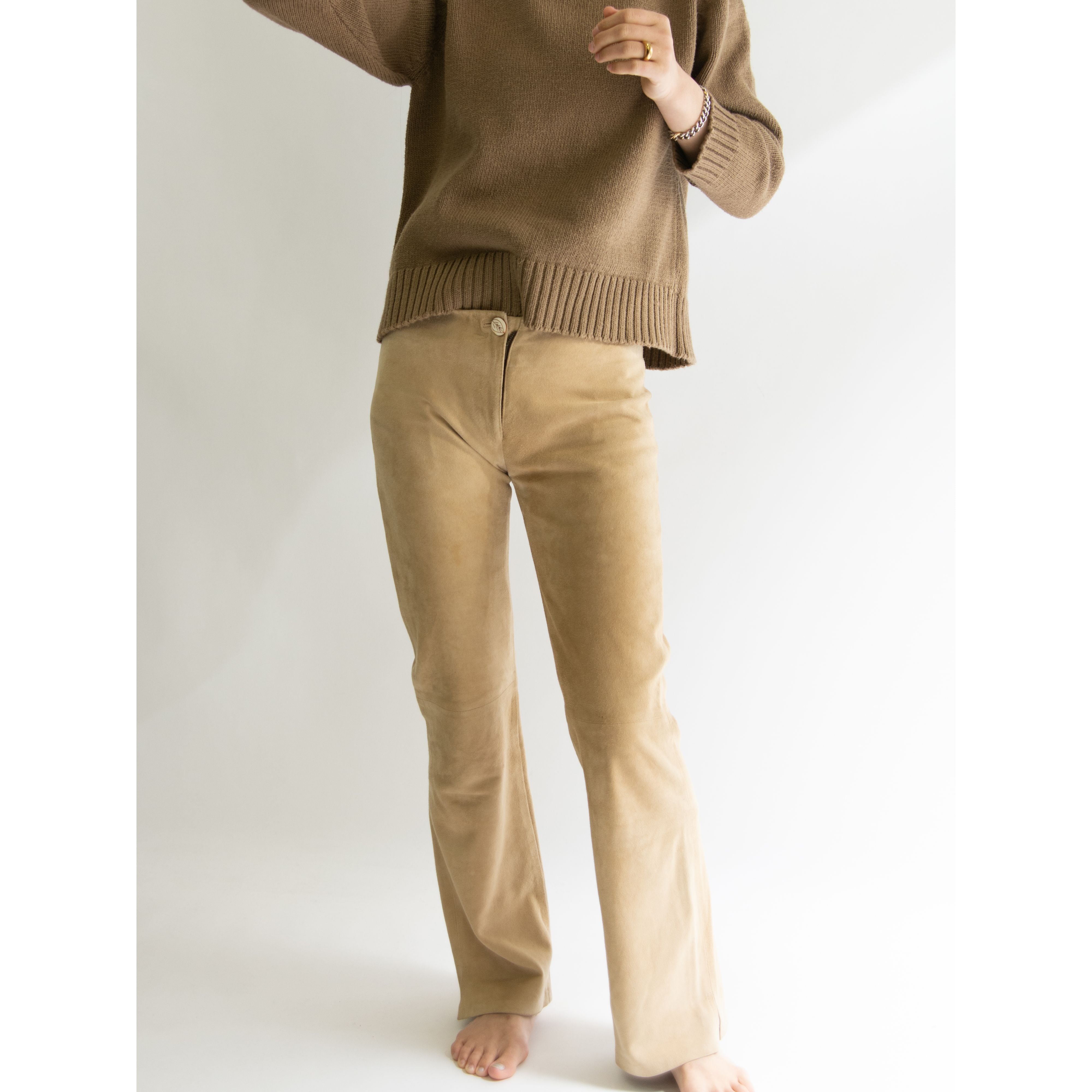 【DORMEUIL ENGLAND】Suede Leather Flare Pants（ドーメル イングランド スエードレザー フレアパンツ）