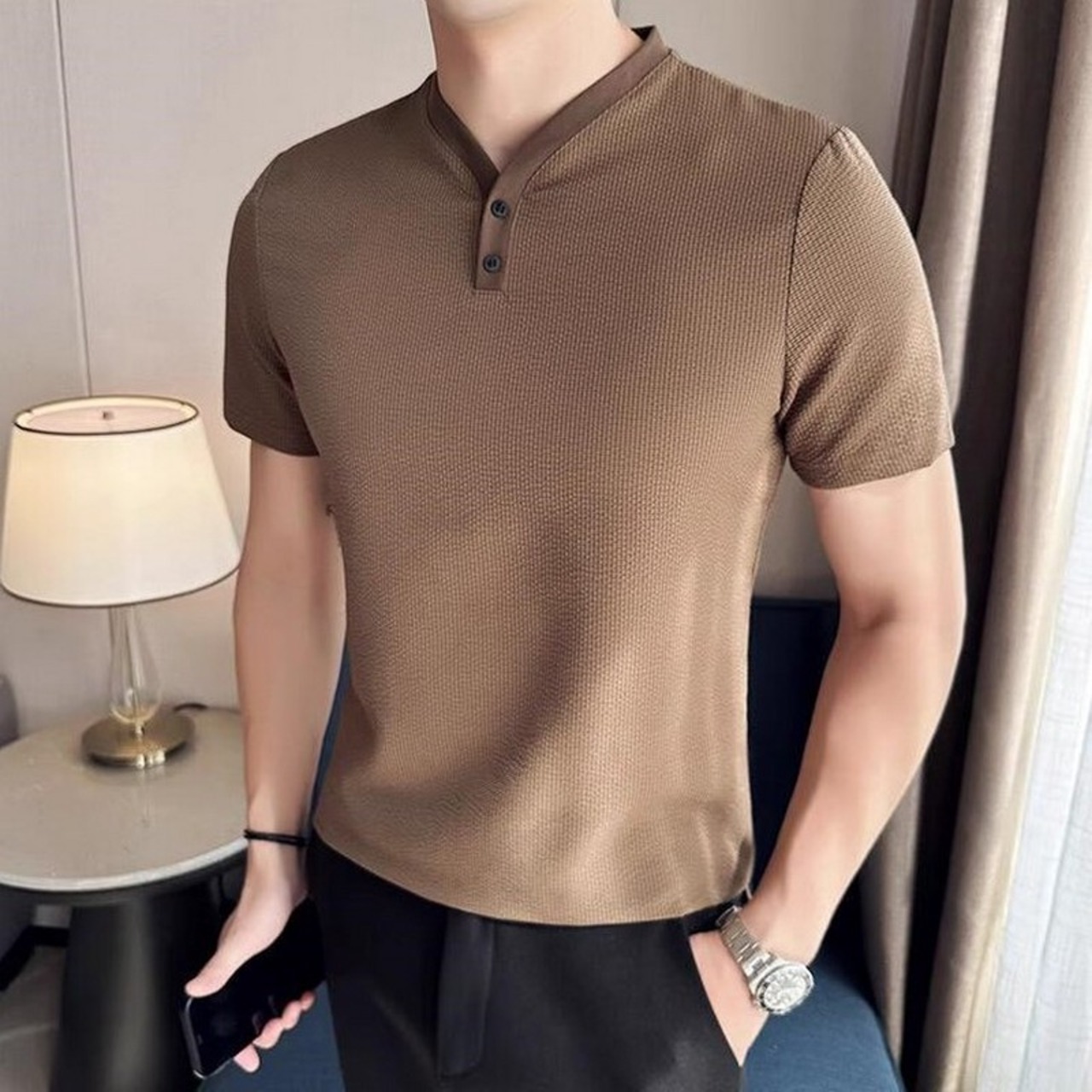 waffle short sleeve T-shirt 00329